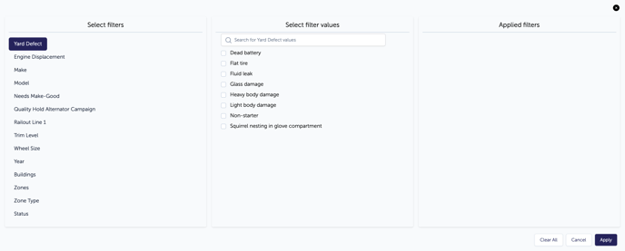 Filter Settings window
