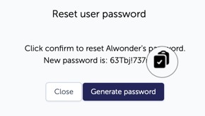 Reset user pw complete