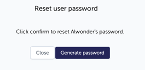 User Reset PW generate