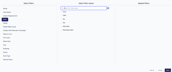 Filter Settings window