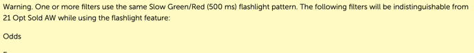Filter Flashlight warning