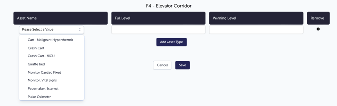 PP Manage Asset Levels window-2