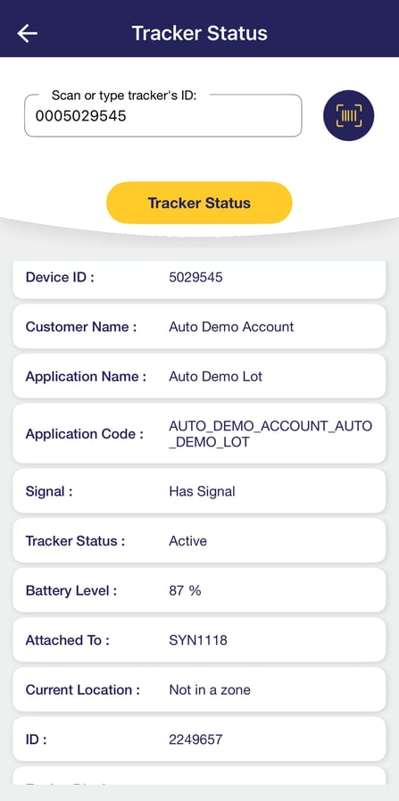 Checking Tracker Status